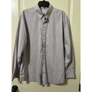 Brooks Brothers Regent Fit Non-Iron Cotton Blue Plaid Button-Down Shirt 17-35